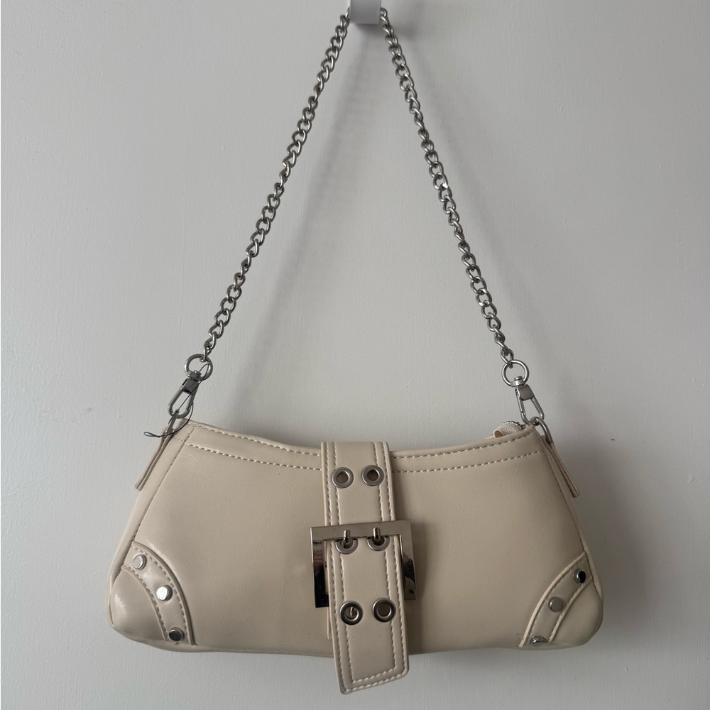 Cream Chain Strap Women's Shoulder Bag